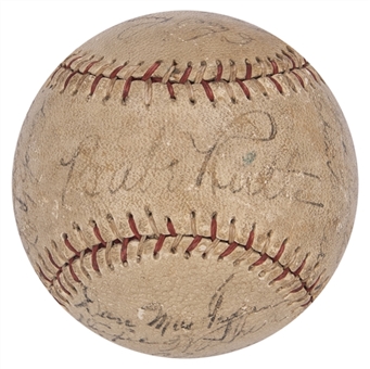 1933 New York Yankees Team Signed Baseball With 20 Signatures Including Ruth, Gehrig, Dickey, Lazzeri & Gomez (PSA/DNA)